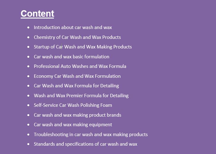 Car Wash and Wax Formulation