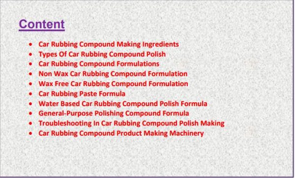 car rubbing compound polish formula