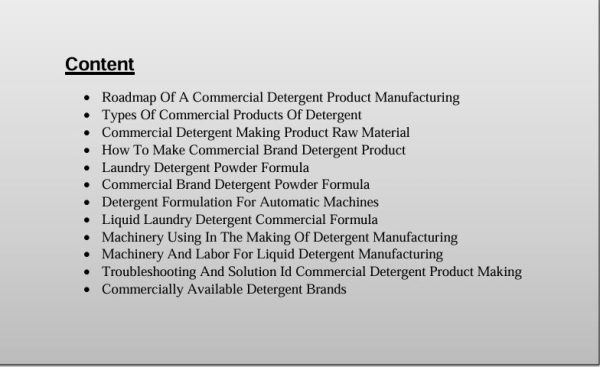 commercial detergent making formulation