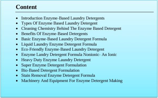 enzyme based laundry detergent formulation