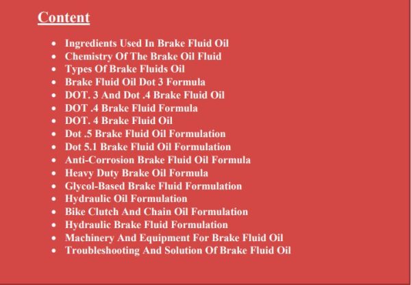 brake fluid oil formula