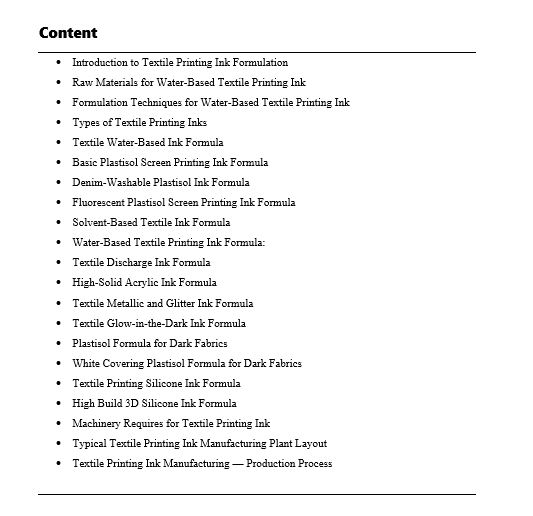 textile printing ink formulation