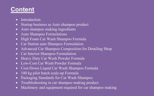 car wash shampoo formula