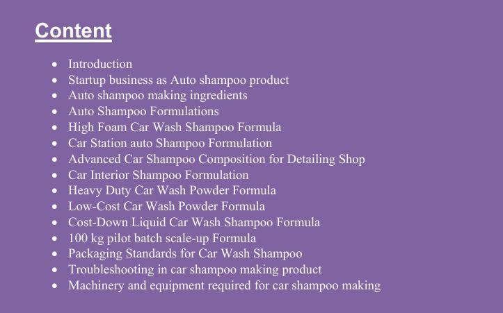 car wash shampoo formula