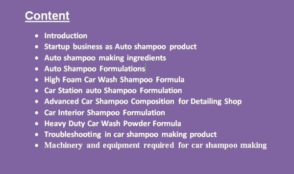 car shampoo formulation