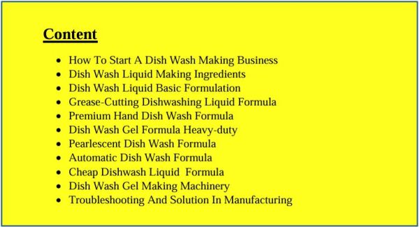 dishwash gel liquid formulations