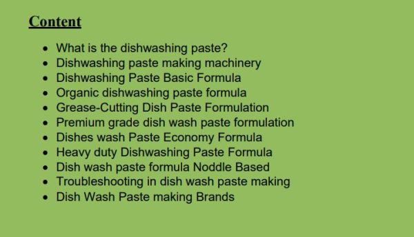 Dish wash paste formulation