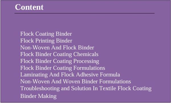 Textile Flock Coating Binders Formulation