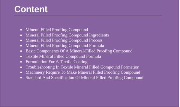 Mineral Filled Proofing Compound