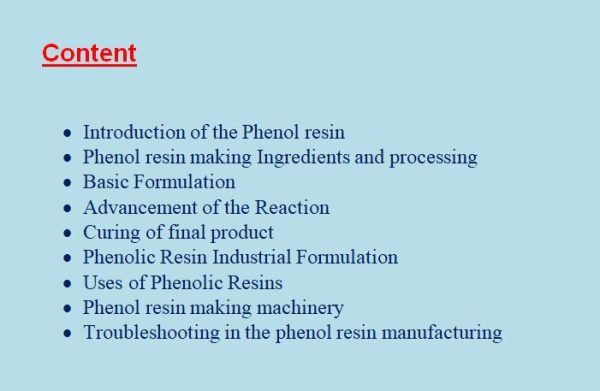 Phenolic resin formulation