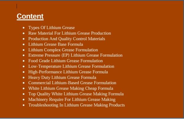 Lithium grease making formula