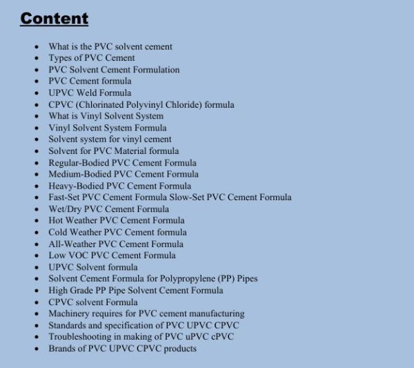 pvc solvent cement formula