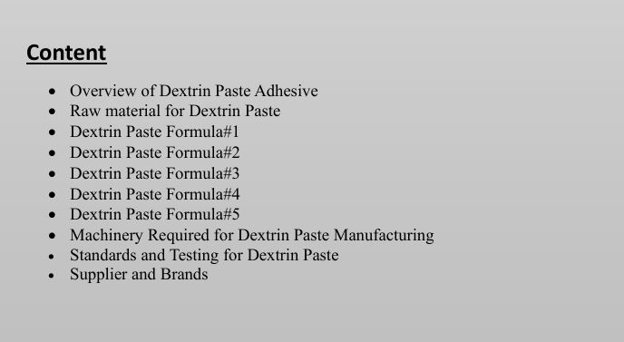 dextrin paste making formula