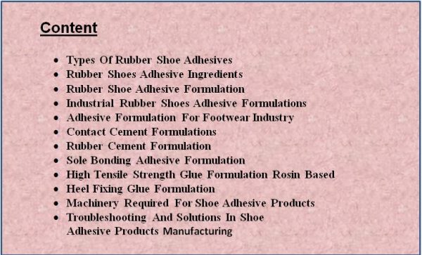 rubber shoe adhesive formula