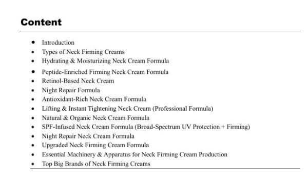 neck firming cream formula