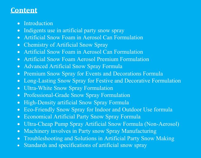 Party Snow Spray Formulation - Image 2