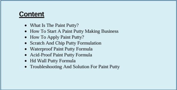 chip and paint putty formulation