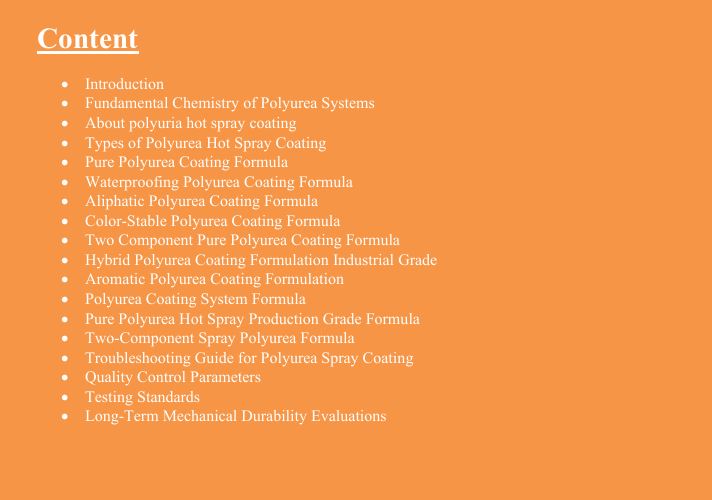 Polyurea Hot Spray Coating Formulation