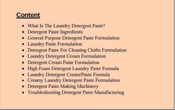 laundry detergent paste formula