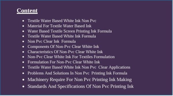 non pvc textile ink formula