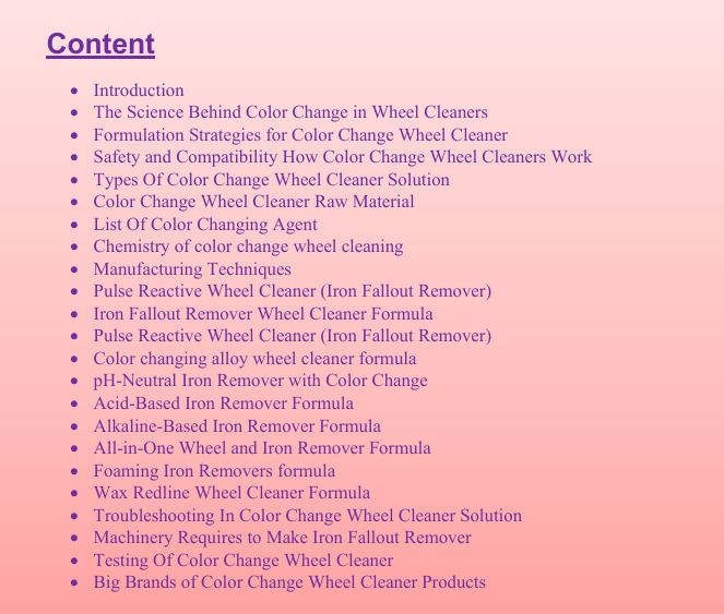color change wheel cleaner formula