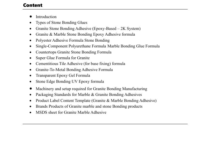 granite marble and stone bonding formula