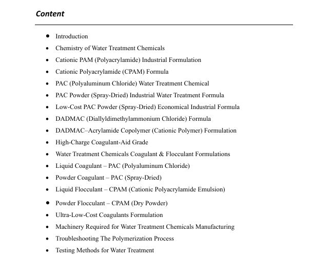 Water Treatment Chemicals Formulations - Image 2