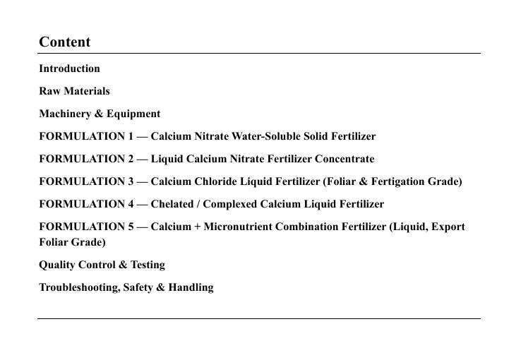 Calcium & Calcium Nitrate Fertilizers Formulation - Image 2