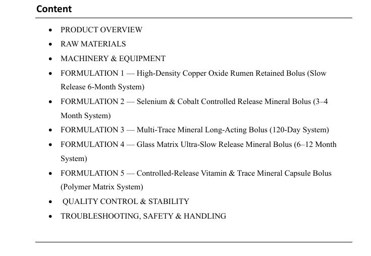 Livestock Mineral Bolus & Controlled Release Systems Handbook