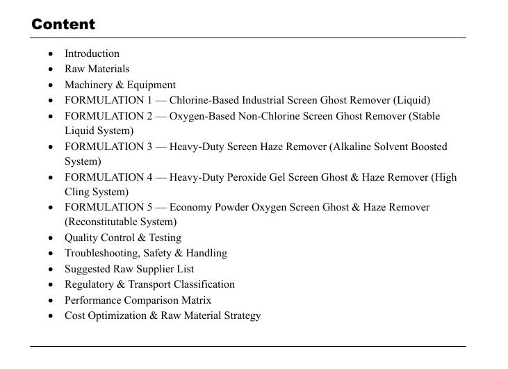 Screen Printing Ghost & Haze Remover Formulation