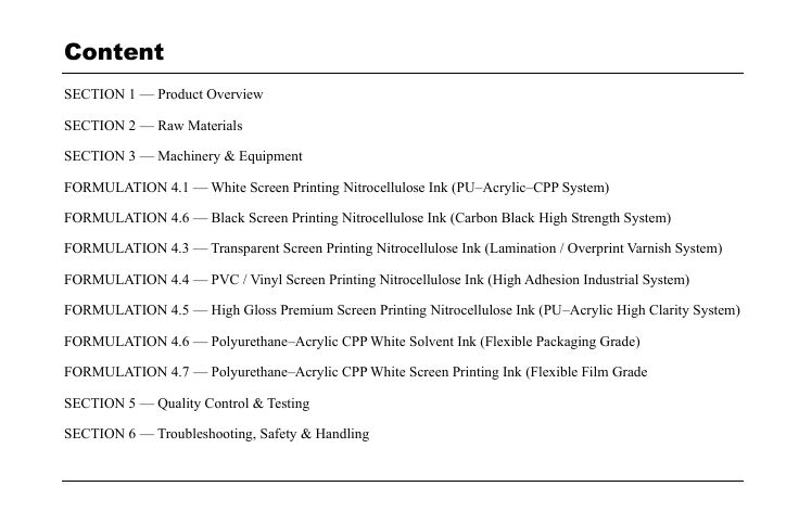 Screen Printing Solvent-Based Nitrocellulose Ink Formulations